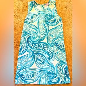 Lilly Pulitzer Blue & White Shift Dress Size Medium